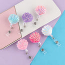 Name Card Anti-Lost Clip Key Ring Badge Holder Retractable Shell Shape Lanyards