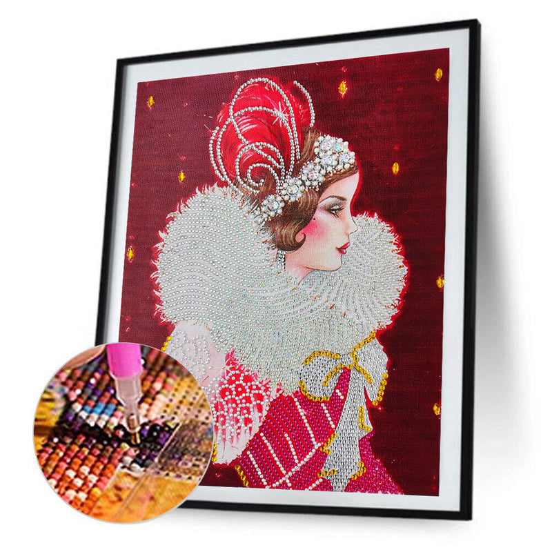 DIY Part Drill Special-shaped Diamond Painting Elegant Lady Mosaic (Y030) Newly