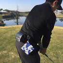 Mini Square Double-Sided Golf Ball Cleaning Towel w/ Carabiner Camo (Blue) Newly