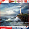 Lighthouse Drawing Frameless DIY Oil Paint by Numbers Canvas Home Decor Kit
