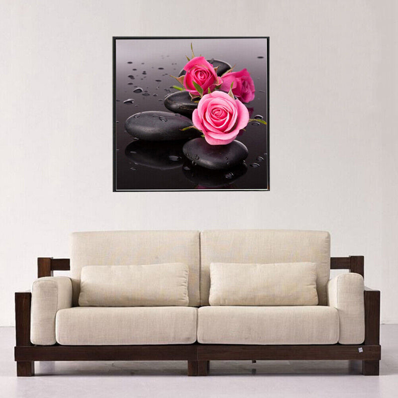 5D Rose DIY Diamond Painting Cross Stitch Needlework Home Decor Craft