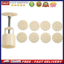 9pcs Round Ice Mooncake Mold Hand Press Pastry Cakes Mould DIY Kitchen Bake