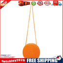 Fashion Women Straw Woven Pure Color Messenger Bag Round Purse (Orange)