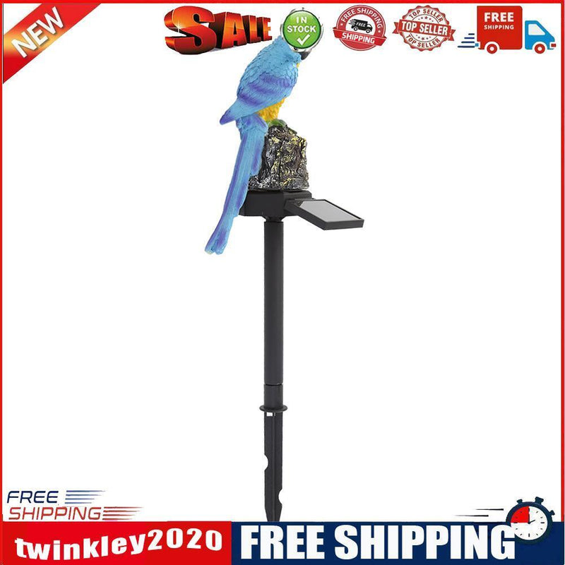 Solar Power LED Parrot Lawn Light Waterproof Garden Landscape Lamp (Blue)