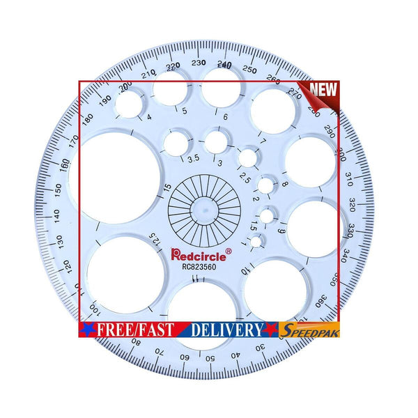 Geometric Template Measuring Ruler Circles Drawing Shape Stencils (1) #F