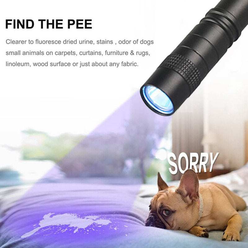 365nm LED UV Penlight Portable Ultra Violet Flashlight Torch for Money Dete