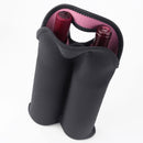 2 Bottles Neoprene Cooler Wine-bottle Bag Protective Cover (Pink+Black)