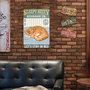 Sleeping Cat Retro Metal Plate Tin Sign Plaque Poster for Bar Club Cafe (1)