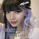 Hairpins No Bend Simple Bangs Clip Pink Love Heart Hair Clip Metal Sweet Cool