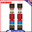 2pcs Oxford Christmas Door Banner Festival Decor Door Curtain Hanging Cloth