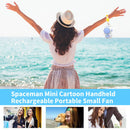 Mini Astronaut Fan USB Rechargeable Portable Bladeless Fan (Light Blue)