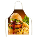 Kitchen Aprons for Women Men Household Baking Linen Cook Hamburger Tablier