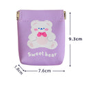 Korean Cute Cartoon Coin Purse Women Mini PU Card Holder Clutch (Purple)