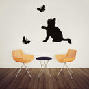 Cat Butterfly Printed PVC Waterproof Self-adhesive Removable Wall Stickers Newly