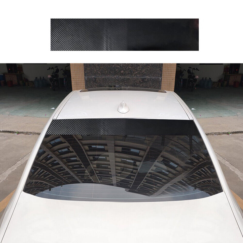 Car Carbon Fiber Black Sun Strip Universal Van Windscreen Sunstrip Stickers PVC