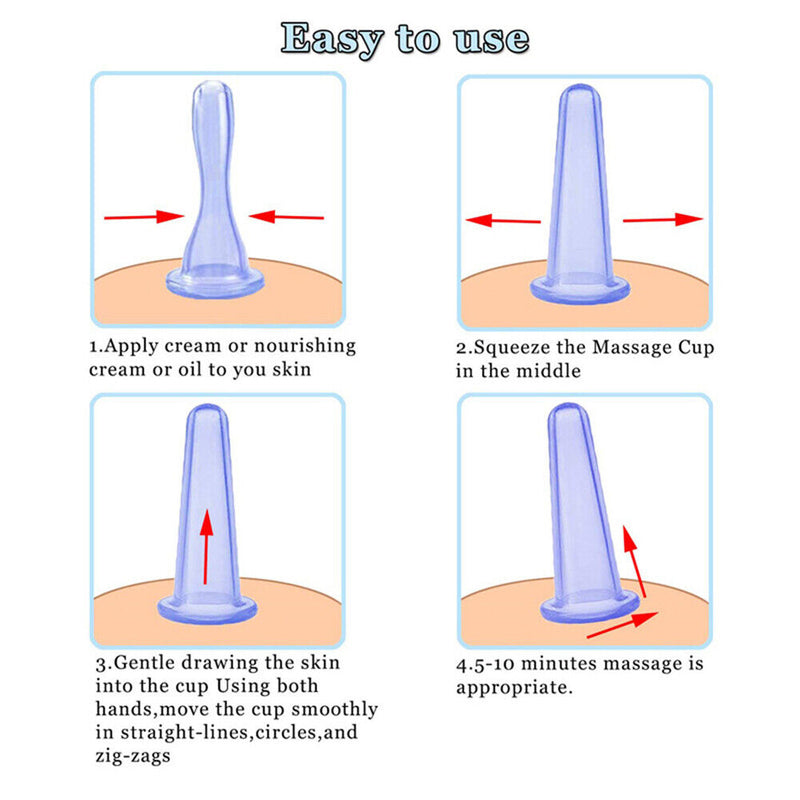 4pcs Anti Cellulite Vacuum Cupping Can Cupping Therapy Relieve Pain Suction Cup