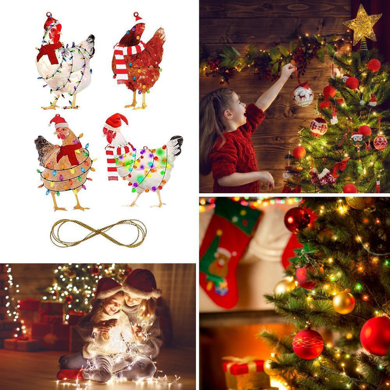 4pcs Hanging Pendants Holiday Decorations Xmas Tree Pendants Christmas Orna