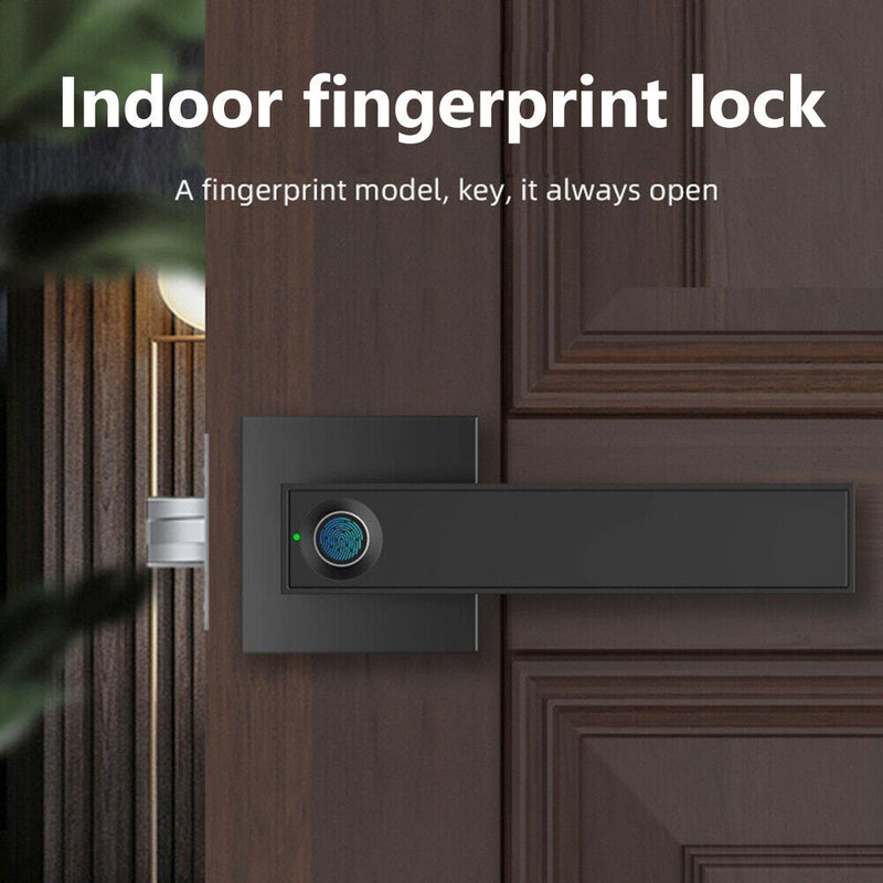 F180 Fingerprint Electronic Semiconductor Smart Door Lock w/ Key (Black) Newly