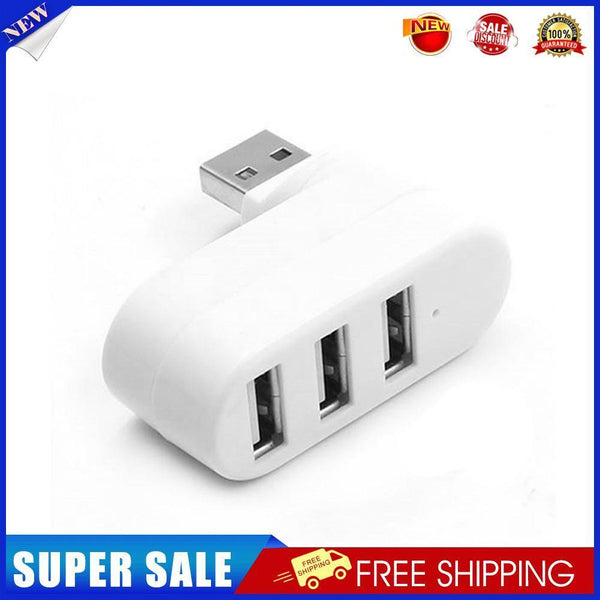 USB3.0 Hub Adapter Rotate High Speed U Disk Reader Splitter 3-Port (White)