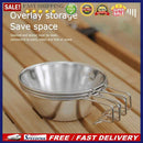 Camping Stainless Steel Bowl Lengthened Handle Picnic Cup for Outdoor Supplies
