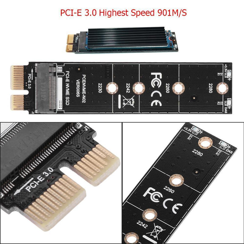 NVME Adapter Card M.2 to PCI-E3.0 1x Extension M Key NGFF Converter Card