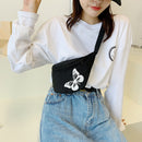 Women Fanny Pack Nylon Butterfly Reflective Casual Shoulder Crossbody Chest Bags