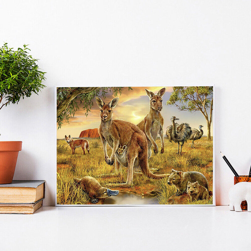 5D Kangaroo Mosaic Diamond Painting Drawing Full Round Drill DIY Art Handcraft