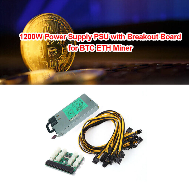 12x 6 Pin Power Adapter Server Power Supply Breakout Board for GPU Mining