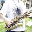 Neck Strap Adjustable Leather Shoulder Harness Belt with Metal Buckle Saxophone