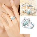 Creative Girls Mother's Day 3 Piece Set Jewelry Diamond Turquoise Ring