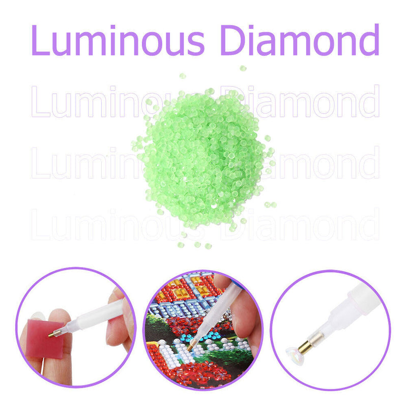15g/Bag DIY Luminous Round Rhinestones Kit for Diamond Painting (Green) Newly