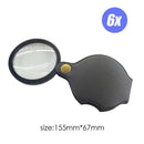 Pocket Folding Jewelry Magnifier Magnifying Glass HD Eye Glass Loupe (6X)