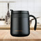 350ml Stainless Steel Vacuum Flask Handle Lid Portable Water Cup (Black)