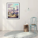 5D DIY Full Round Drill Diamond Paint Lighthouse Mosaic Rhinestone Drawing