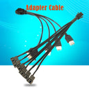 Computer Cooler Cooling Fan Splitter 6 PIN to 6x4PIN 12V Power Cable Wire