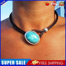 Retro Leather Turquoises Necklace Ethnic Boho Women Beach Statement Choker