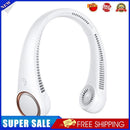 Summer Mute Leafless Air Cooling Hanging Neck Fan for Sports Travel (White)