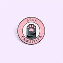 Fashion Enamel Pins Cartoon Letters Badges Brooch Pins Cat Paw Stay Pawsitive
