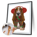 Christmas Puppy Oil Paint By Numbers Kits Canvas Drawing DIY Coloring Picture