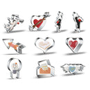 10pcs/set Stainless Steel Cookie Cutter Molds Valentine s Day DIY Baking Biscuit