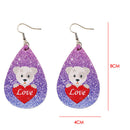 Lightweight Layered Dog Love Teardrop Drop Dangle Earrings Gift for Women Girls