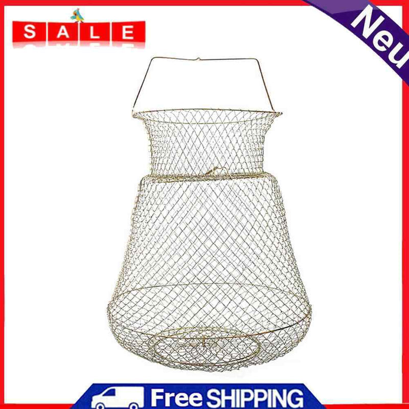 Outdoor Steel Fish Storage Basket Fishing Lobster Trap Cage Fish Accessories