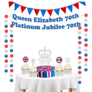 Jack Cake Toppers Queen Platinum Jubilee Hanging Flags Party Decorations Set