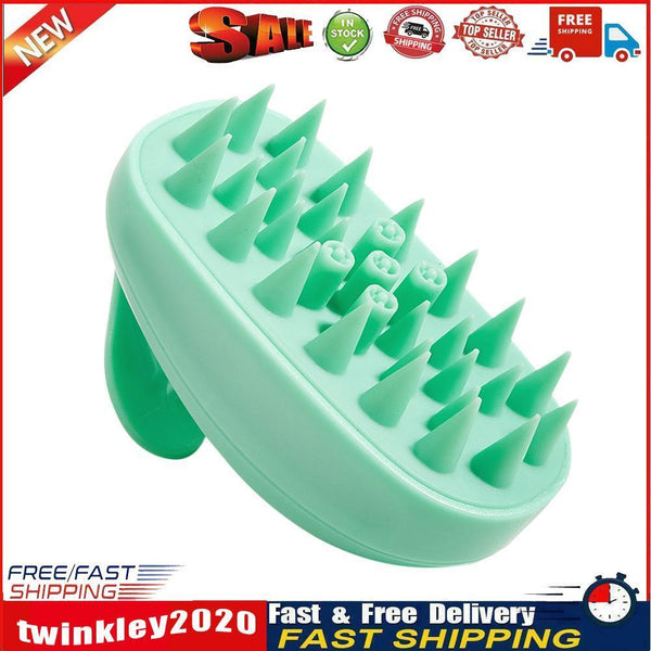 Silicone Head Body Scalp Massage Brush Hair Washing Clean Combs (Green) Newly