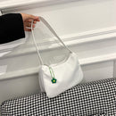 Women Purse Pure Color Underarm Bag Female Casual Shoulder Handbag (White)