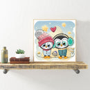 DIY Two Cartoon Owl Full Drill Diamond Painting Mosaic Kit Bead Art Picture