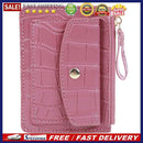 Fashion Women Simple Wallet PU Leather Multi-Slot Zipper Keychain Small Card