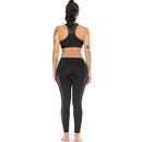 Women Yoga Set 2pcs Casual Vest Leggings Fitness Sportswear Suit (Black M)