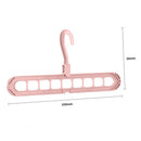 Clothes Wardrobe Hanger Hook Clothing Hanging Rack Shelf Organizer (Pink)