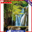 Painting By Numbers DIY Forest Waterfall Canvas Oil Wall Picture Craft Arts Kit